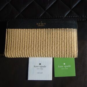 New Kate Spade Cameron Straw Lacey Wallet